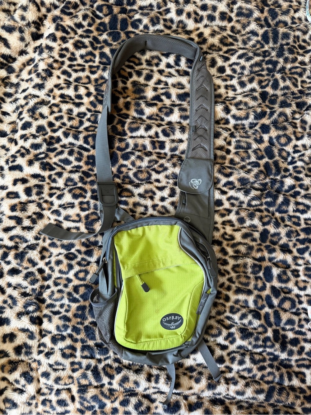 OSPREY Lime Green and Gray Sling Bag